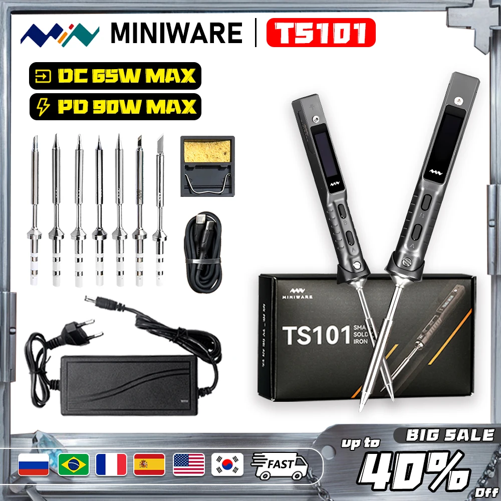 المحمولة TS101 USB-C سبيكة لحام القلم التدفئة السريعة 10s شاشة OLED للبرمجة التحكم في درجة الحرارة الالكترونيات أداة TS 101