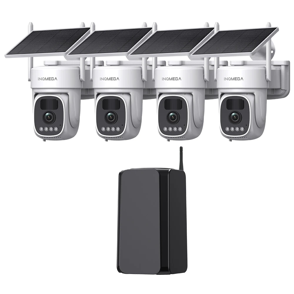 INQMEGA AISecurity Cam Home Hub Combo PTZ Kit Solar Camera Outdoor Wireless MaxColor Night Vision 4K Camera with Solar Panel ﻿