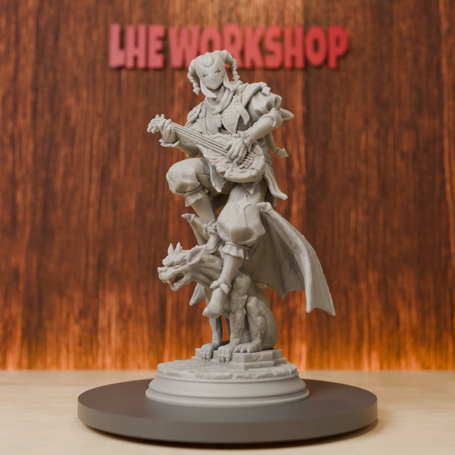 

Bard-Evilish Jester Miniatures | 28mm-75mm | Resin 3D Printed DND Pathfinder Mini | Unpainted Grey
