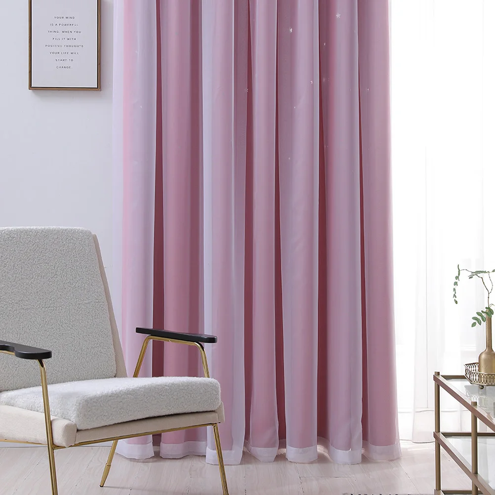 

1pc Hollow Out Blackout Curtains Stylish Decorative Window Curtain For Living Room Bedroom Home Blue 250X100Cm Perforated Design