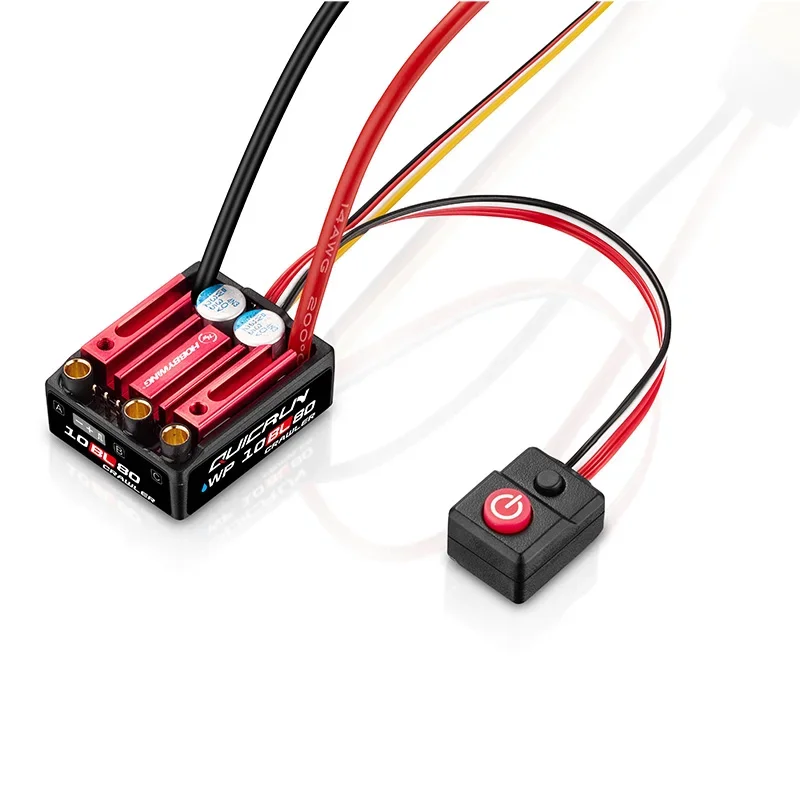 HobbyWing QuicRun WP 10BL80 ESC impermeable 80A con tarjeta de programa para 1/10 RC Car Crawler 2-4S LiPo Compatible con Motor 3650 3530