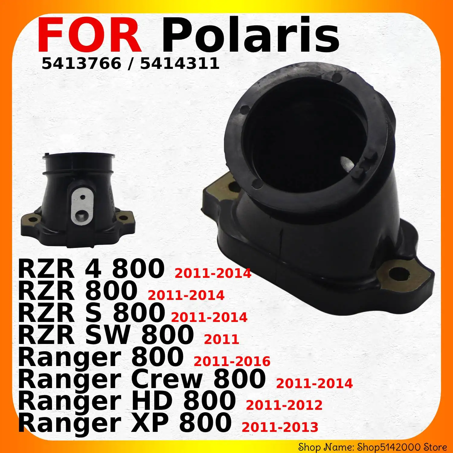 

Motorcycle Carburettor Interface Adapter Intake Manifold Parts For Polaris Ranger Crew 800 HD XP RZR SW 800 OEM:5413766 5414311