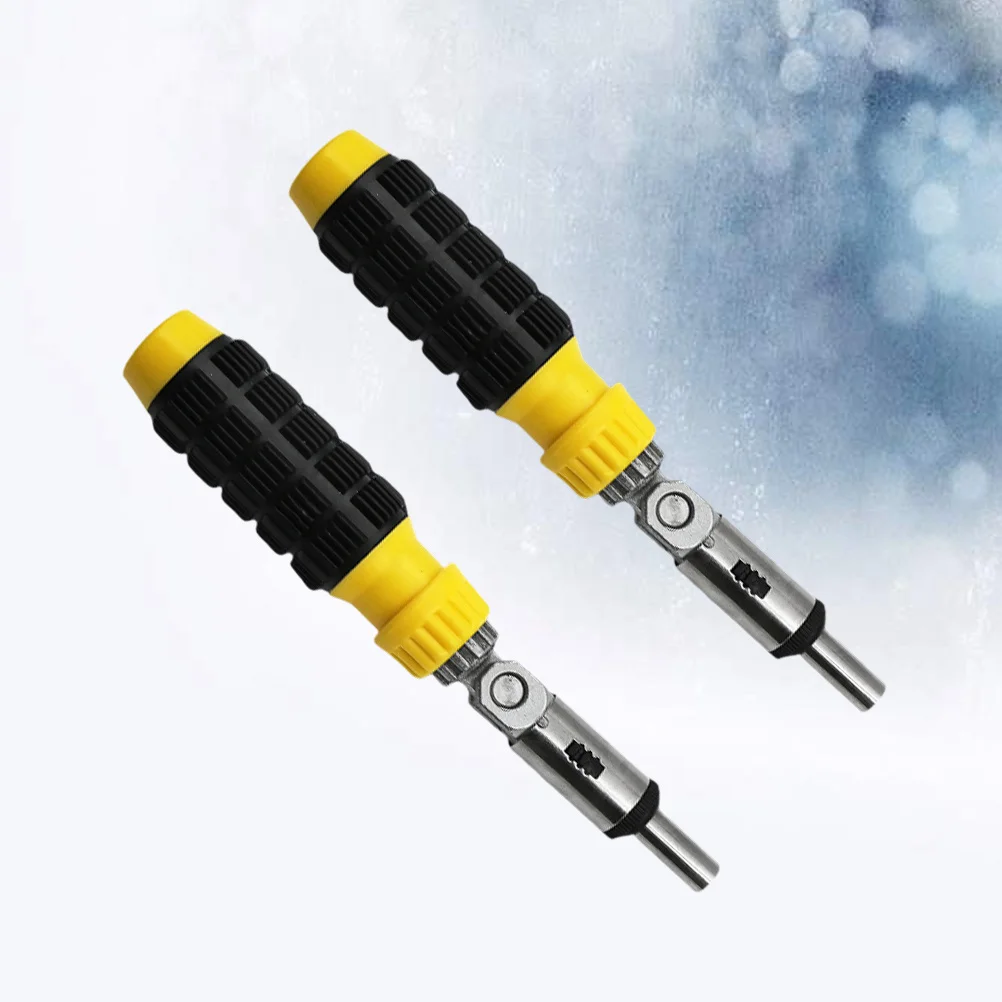 

2Pcs Multifunction Ratchet Screwdriver Handle Adjustable 180 Degree Bit Holder Hex Wrench for Cordless Electric Manual
