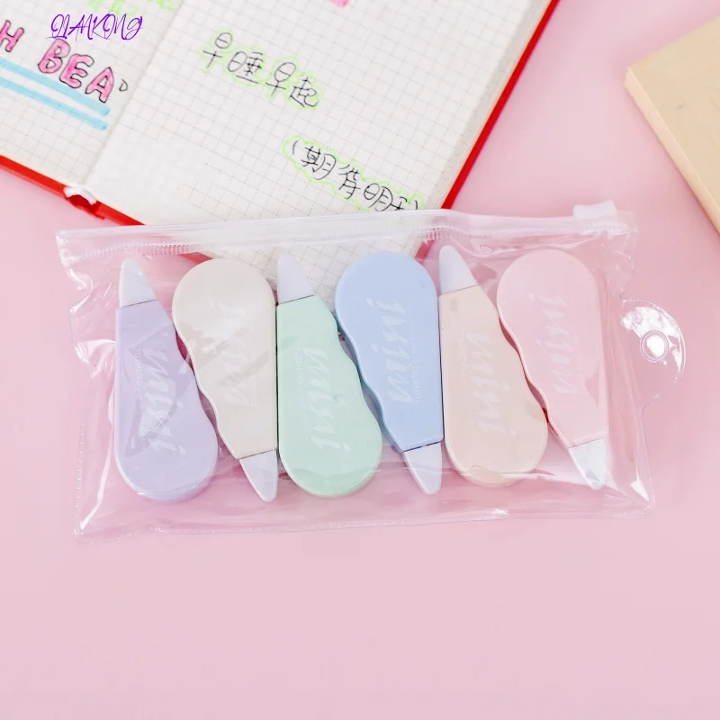 QIANKONG 6Pcs/lot 18m Length White Out Correction Tape Stationery School Supplies kawaii school supplies korean stationery