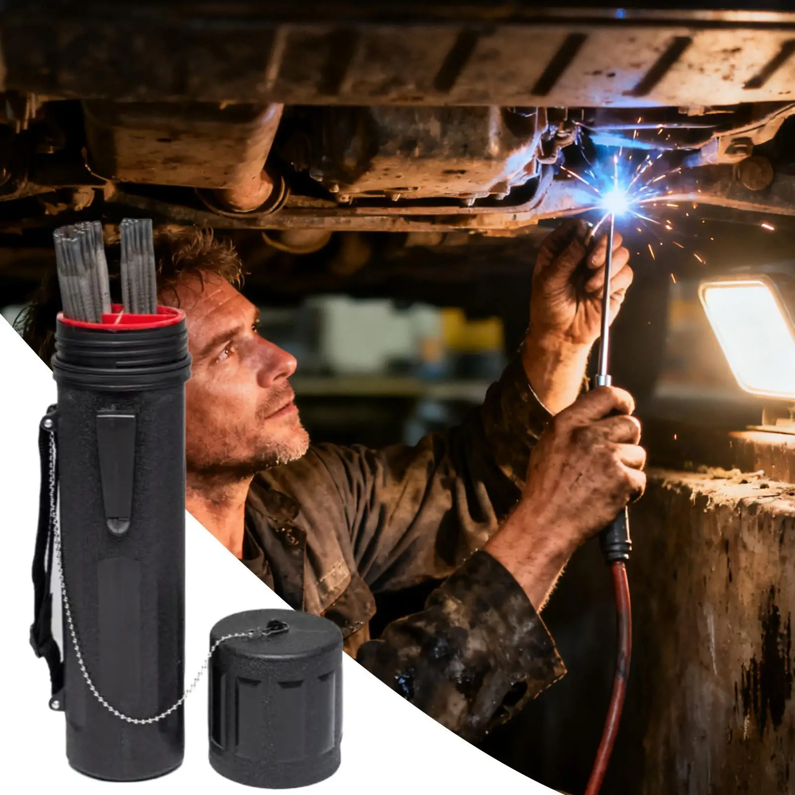 

Welding Rod Holder 4.5kg Capacity Portable Container | Welding Rod Holder Tube for Electrode Torch Accessory Fabricators