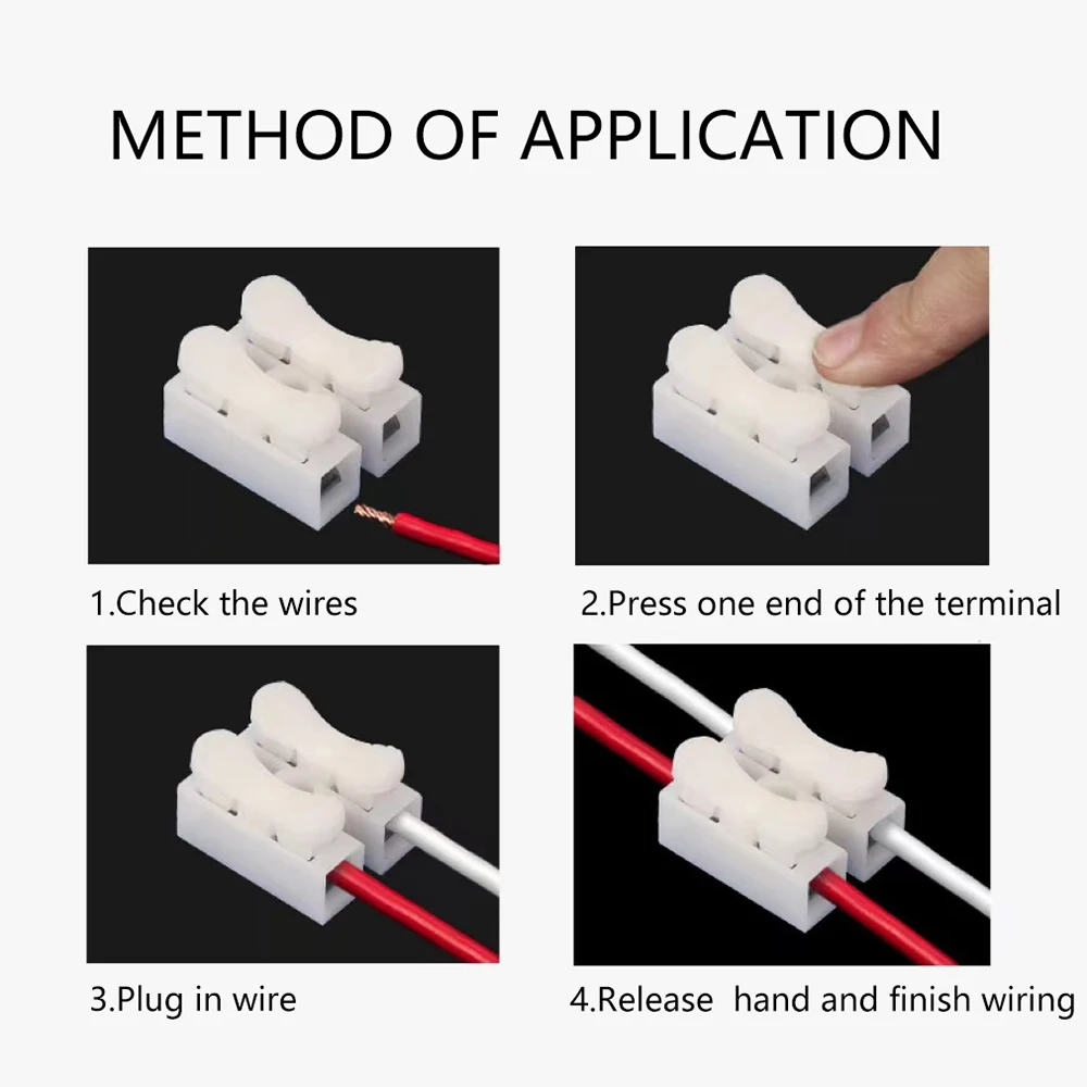 26/55PCS CH-2 quick Wire Connector Flame-retardant Plug-in Terminal Block Splice Lock Electrical Crimp Connection Terminals