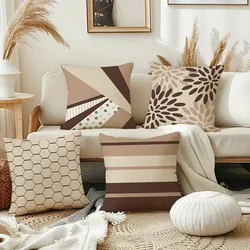 Fashionable and simple geometric pattern printing pillowcase living room sofa cushion cover bedroom room home decoration