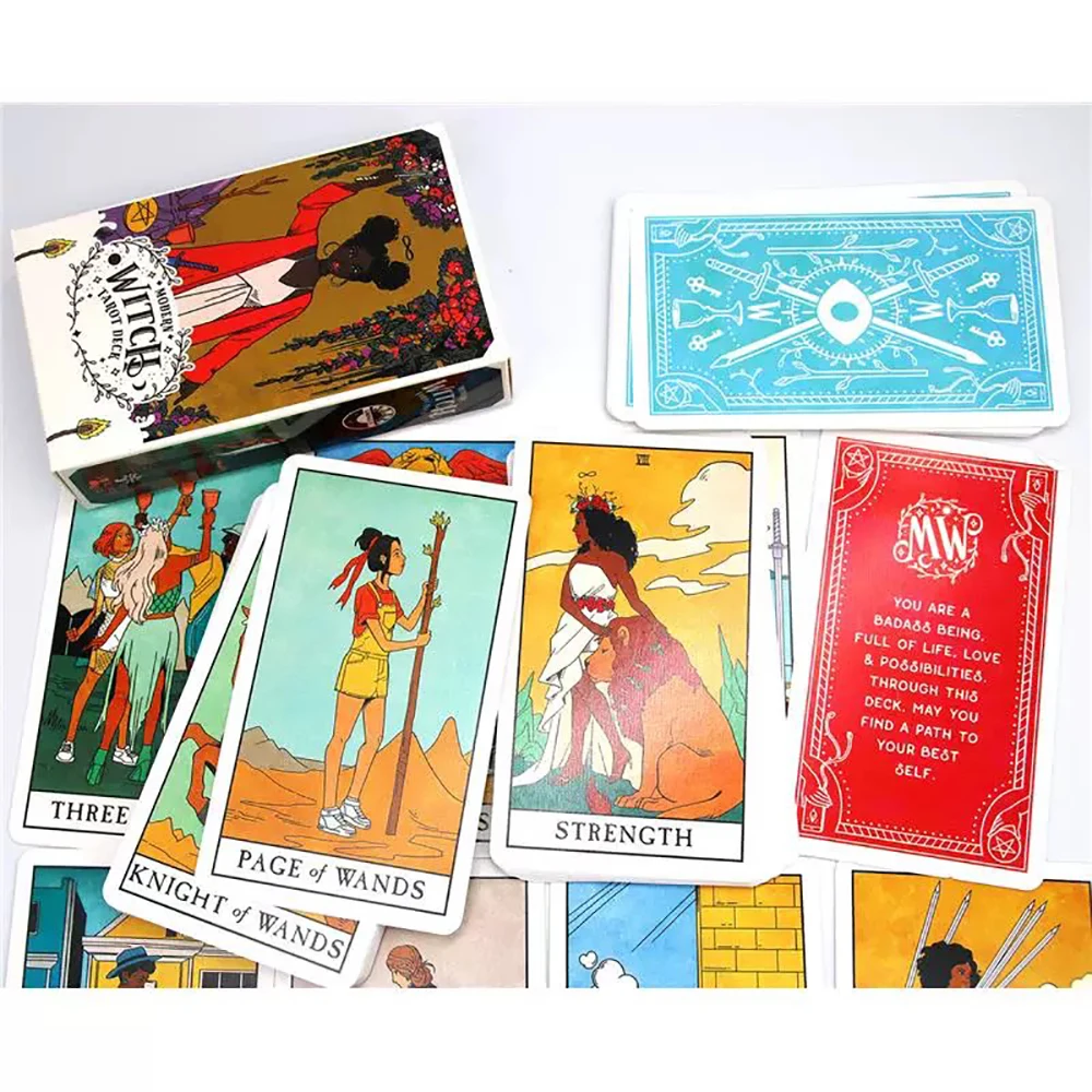 The Modern Witch Tarot Deck (Modern Tarot Library)-78 Golden Tarot Cards for Beginners Tarot Deck Set