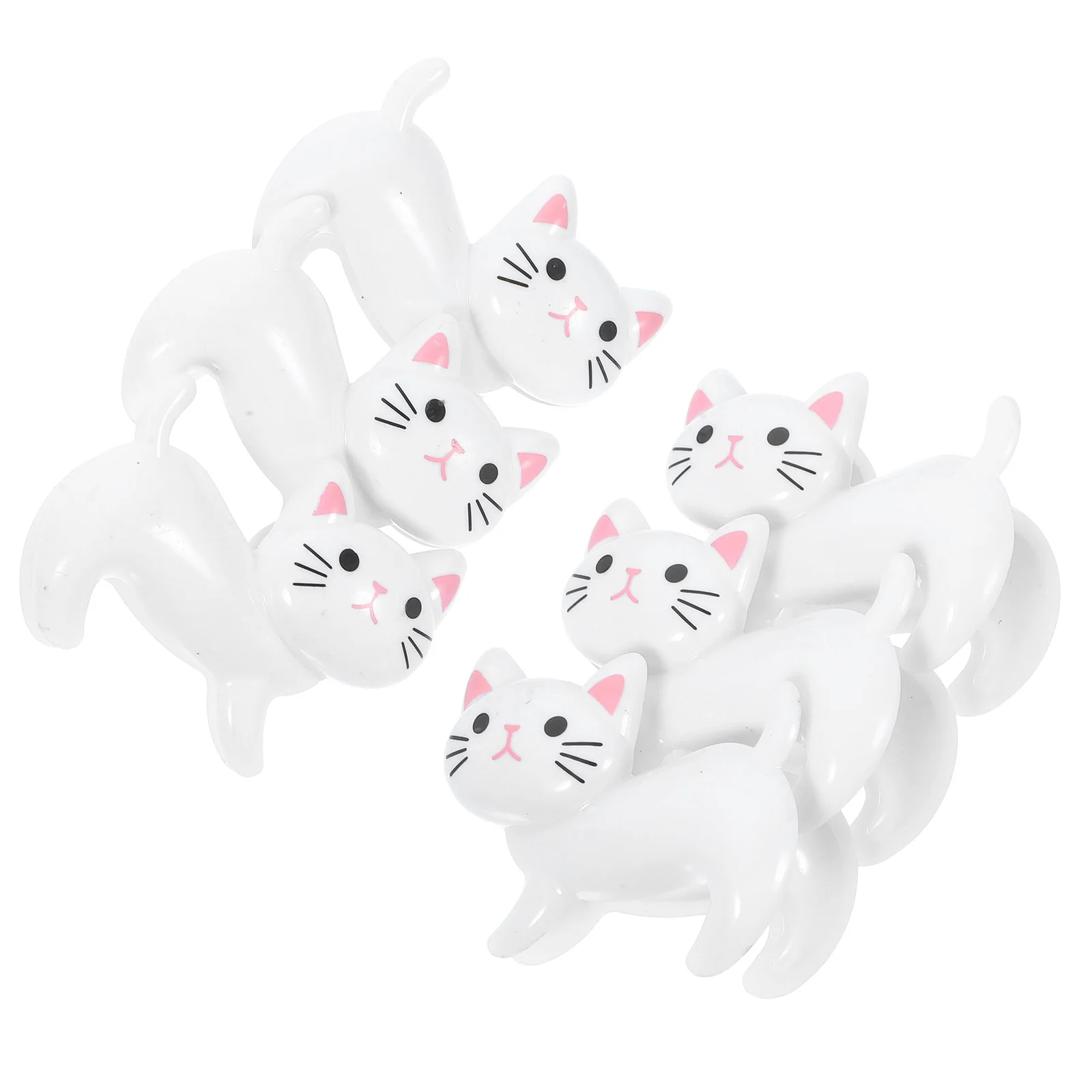 

6pcs Cartoon Cat Shaped Towel Multifunctional Clothes Food Sealing Windproof Quilt Clamps Beach Towel Clips For Pool Chairs