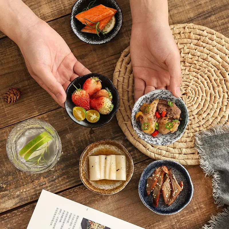 

Керамические тарелки в стиле ретро, горячий горшок для барбекю, поднос для соуса, тарелка для димсам, бытовая посуда, соусники, кухонные принадлежности