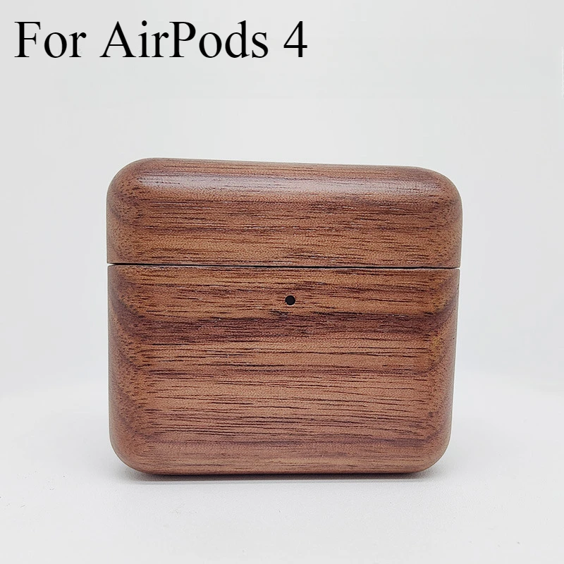 

Earphone Case for AirPods 4 4th Generation Protective Case Bluetooth Solid Wood Headphone Case