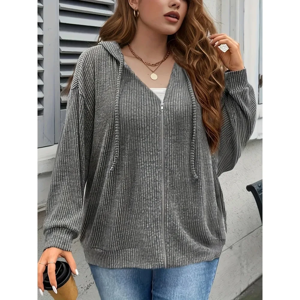 Plus Size 1XL-5XL Cardigan con maniche cardigan casual da donna nuovo autunno elegante capispalla ampio in tinta unita