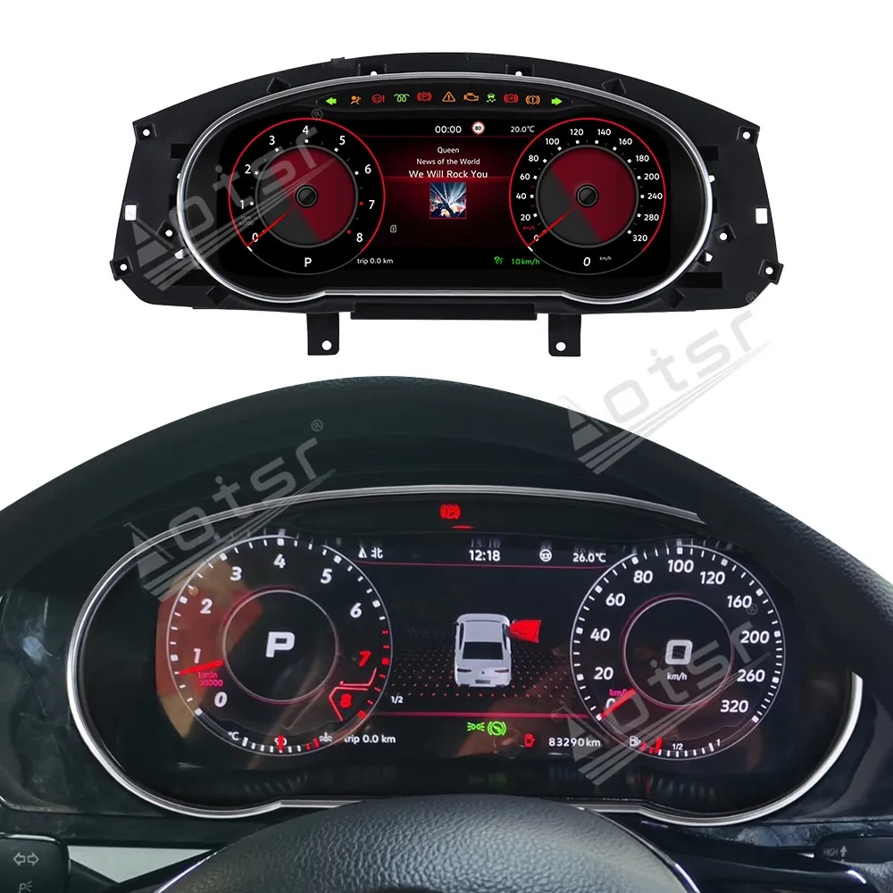 Aotsr 12.3 Inch Digital Dashboard For Volkswagen Lamando 2015-2018 LCD Virtual Cockpit Instrument Cluster Speedometer Tachometer