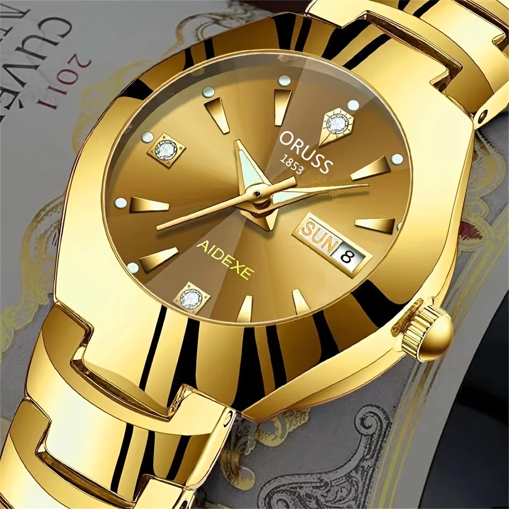 Lindo relógio feminino bonito personalidade chique moda tudo durável atmosfera high-end tendência suave calendário duplo durável c