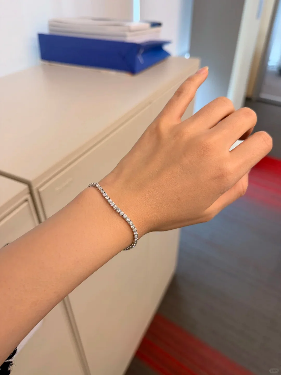 Lab Grown Diamond CVD HPHT tennis bracelet 3mm 14K white gold 18cm