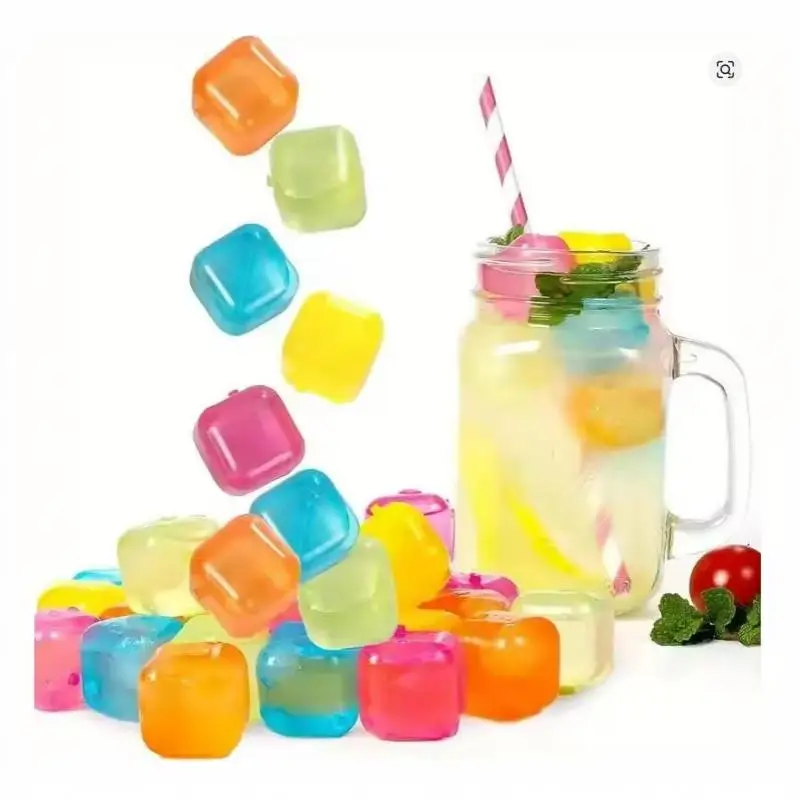 【CC】8/24PCS Reusable Plastic Ice Cubes Quick Cooling Fake Ices Cubes Ice Grains Various Shapes For Bar Coffee Wine Cocktail view 2