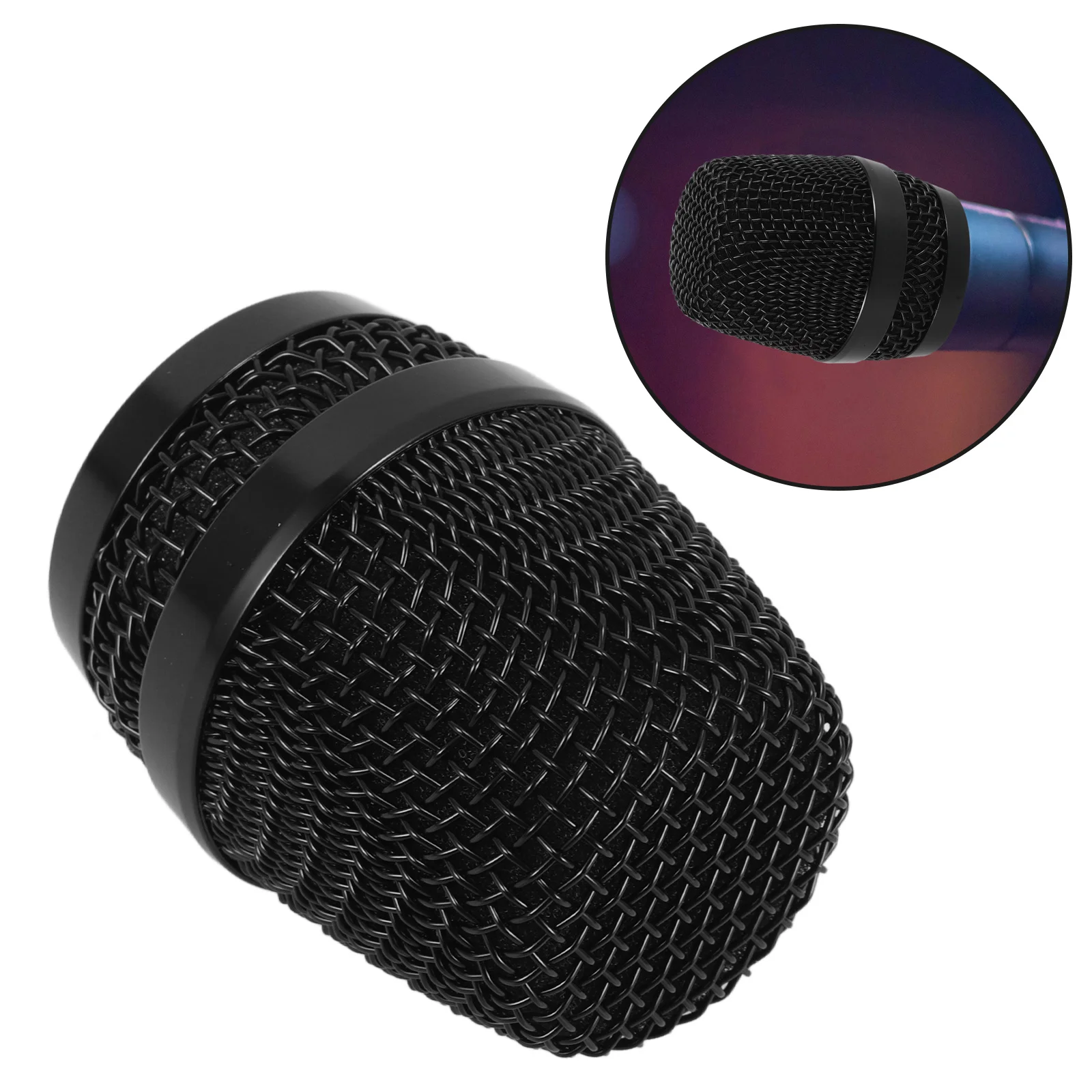 غطاء رأس ميكروفون معدني بديل للميكروفون مناسب عالميًا للميكروفونات الديناميكية للحد من الضوضاء غطاء شبكي واقي للزجاج الأمامي
