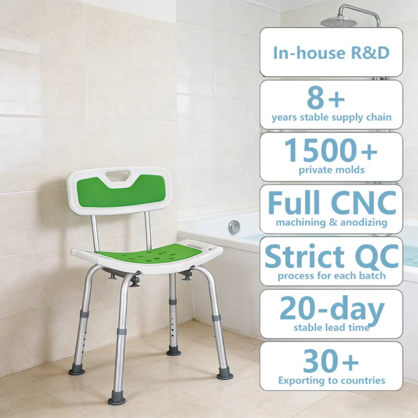 

Simplywalk Aluminum Alloy 136KG Bath Shower Chair Slip Resistant Step Nursing Home Supplies UKCA Annual Contract
