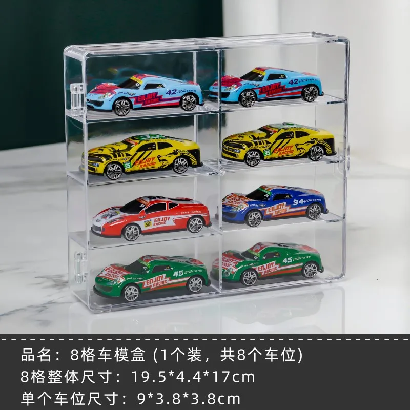 

Acrylic Display Box for Hot Wheels Car Diecast 1:64 Model Toys Boys 8 Grid Cabinet Rack Dustproof Stackable Educational Gift