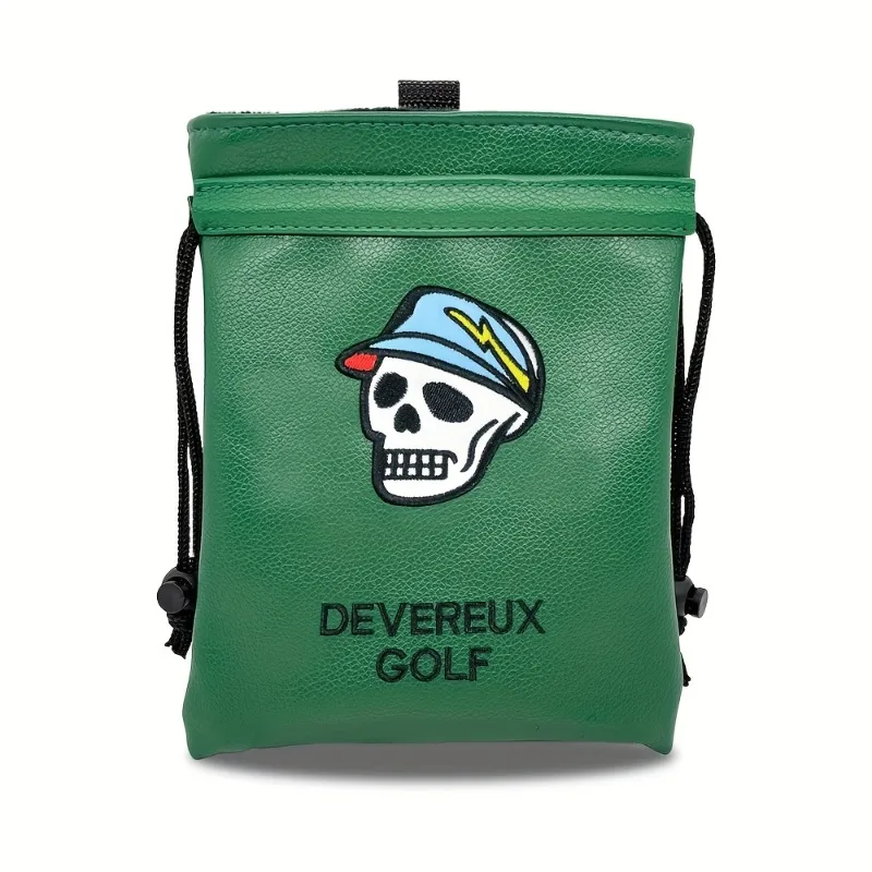 Portable Green Golf Valuable Item Bag with Drawstring Seal, Perfect for Storing Golf Balls and the Best Accessory for Golfers