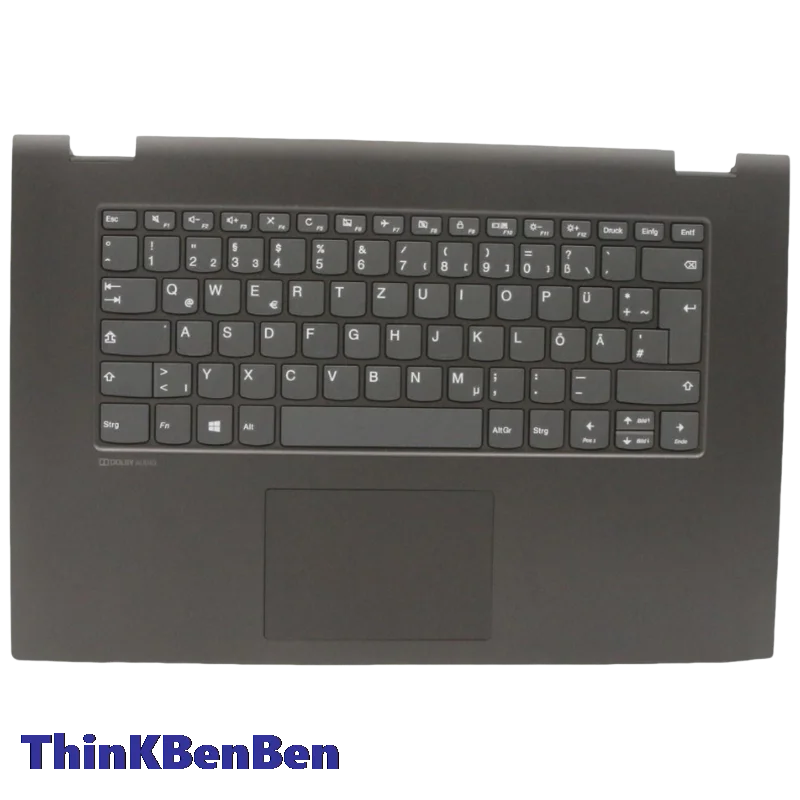 DE German Black Keyboard Upper Case Palmrest Shell Cover For Lenovo Ideapad Flex C340 15 15IIL 15IWL 15IML 5CB0S17690