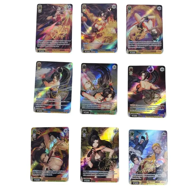 Homemade 9Pcs/set Mai Shiranui Anime Characters Bronzing Rare Collection Flash Card Cartoon Toys Signature Card Christmas Gift