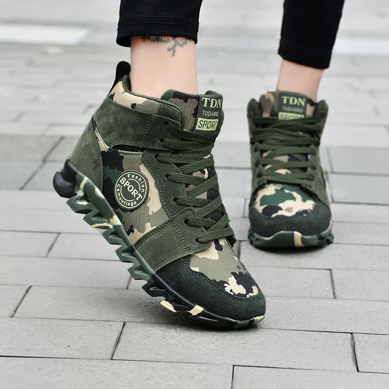 Shoes for Women Sneakers Lace Up Height Increase Shoes Woman Fashion Camouflage Platform Trainers Shoe Chunky Hiking Casual Shoe