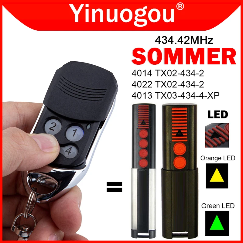 For SOMMER TX03 434 4 XP 434MHz Garage Door Remote Control 434.42MHz SOMMER TX03-434-4-XP Gate Remote Contror Garage Door Opener