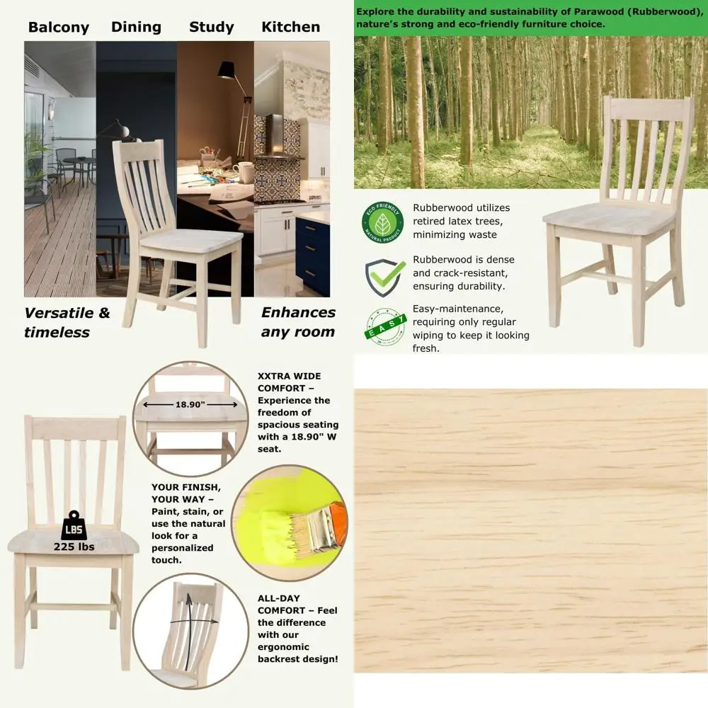 

Пара деревянных обеденных стульев, без отделки