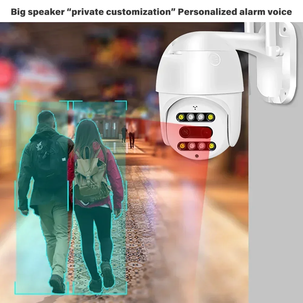 กล้องวงจรปิด PEGATAH NEW 4MP 2K Wifi สำหรับภายนอกอาคาร เลนส์คู่ ซูม 10 เท่า พร้อม AI ติดตาม ภาพสีกลางคืน กล้อง IP สำหรับการเฝ้าระวัง