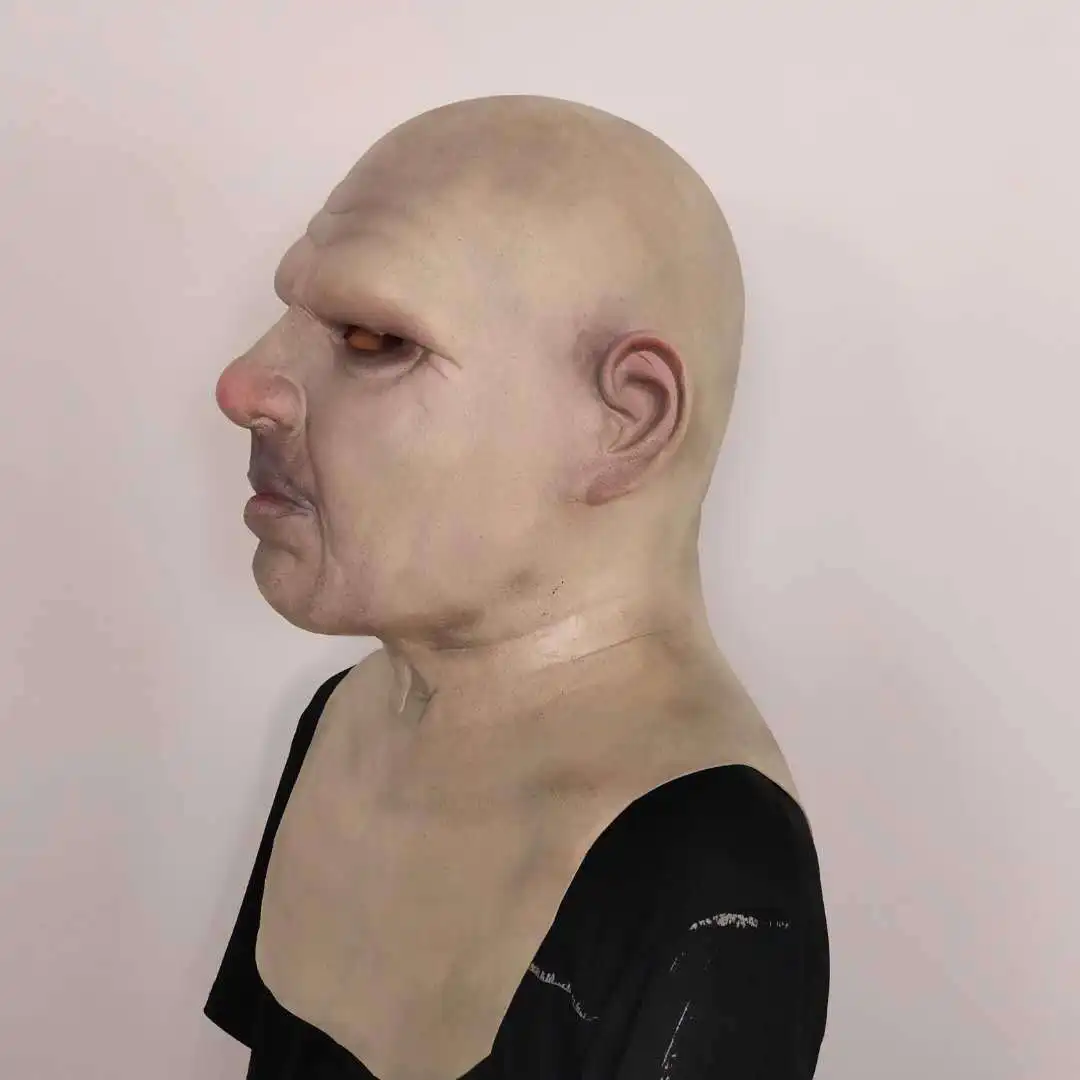 Realistische Glatzköpfige Alter Mann Latex-Maske für Erwachsene, Gesichtsmaske für Halloween, Maskerade, Cosplay, Kostümparty-Requisiten – Detail 5