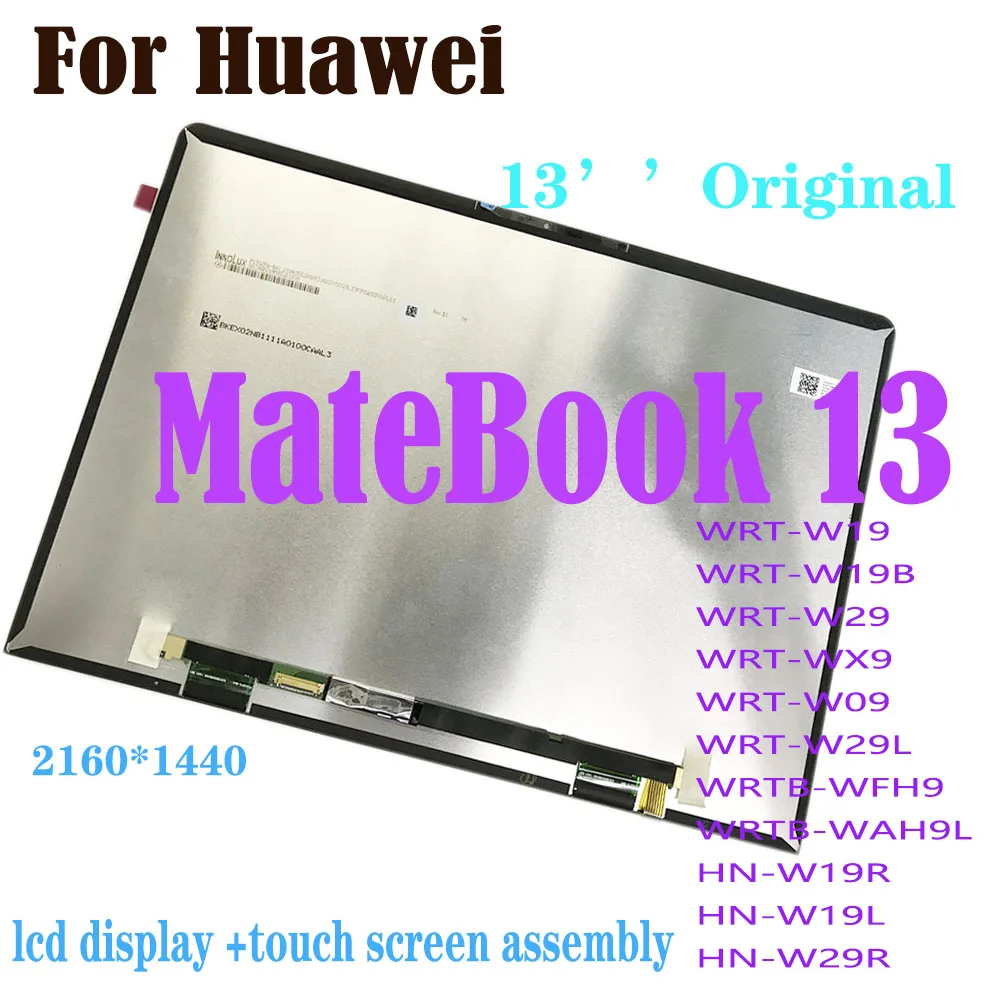 

Original For Huawei MateBook 13 WRT-W19 WRT-W29 WRT-WX9 LCD Touch Screen Assembly IPS Display WRTB-WAH9L HN-W19R L HN-W29R LCD