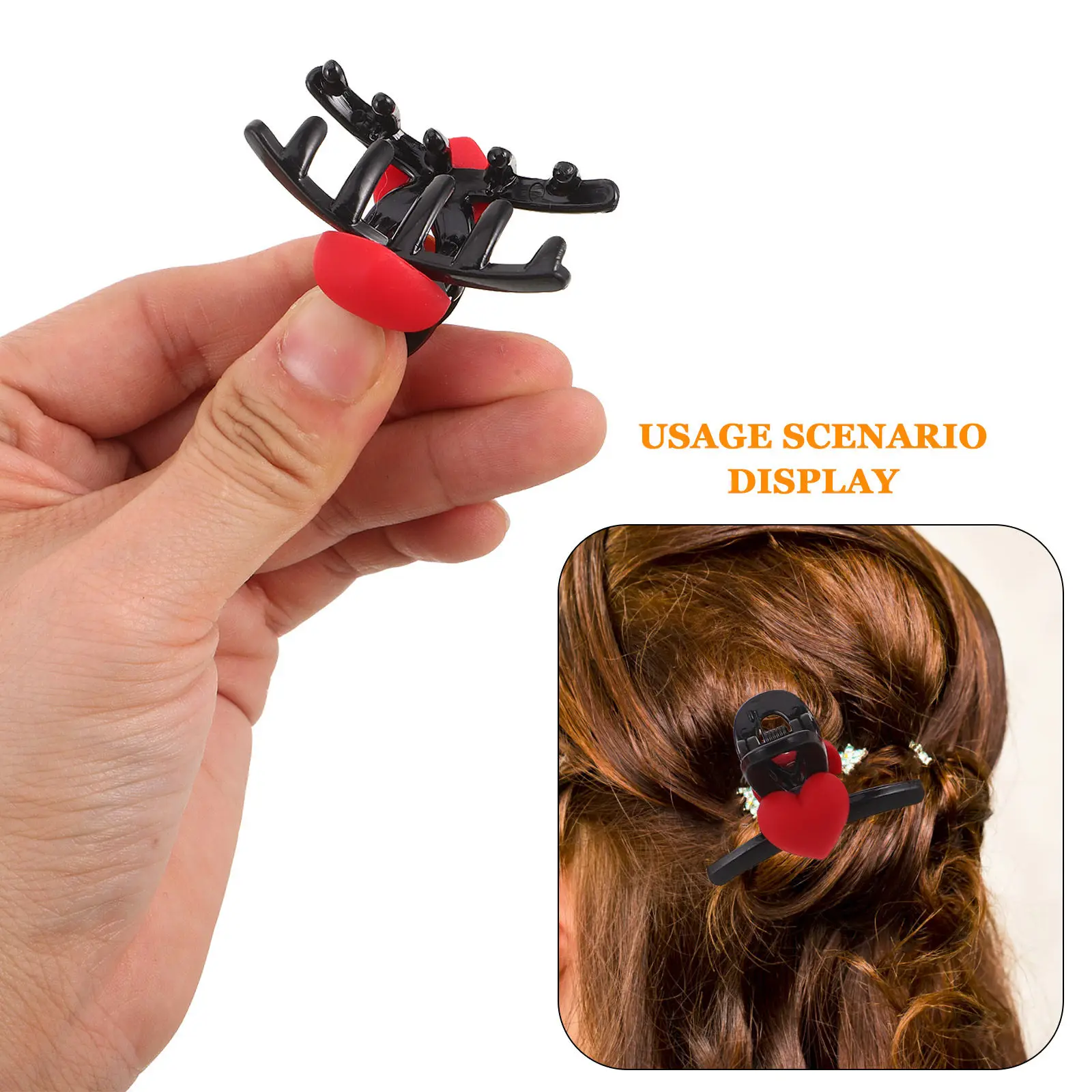 

6pcs Cute Hair Claw Clips Set Valentine’s Day Heart Claw Clips for Women Girls Hair Accessories for Holiday Party Ponytail Clip