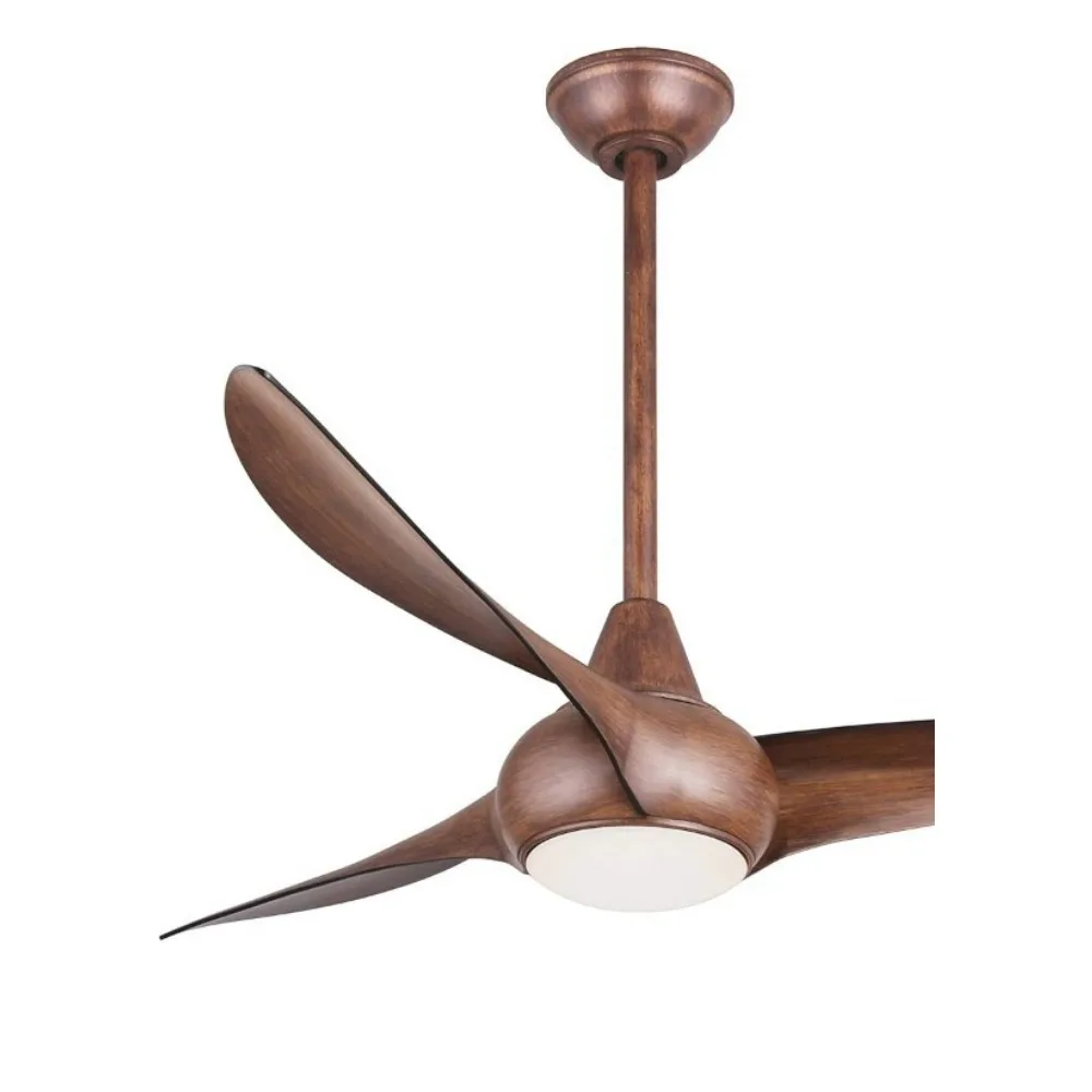 Brown low profile ceiling fan, ceiling fan with light, lower bar, suitable for living room, bedroom, courtyard