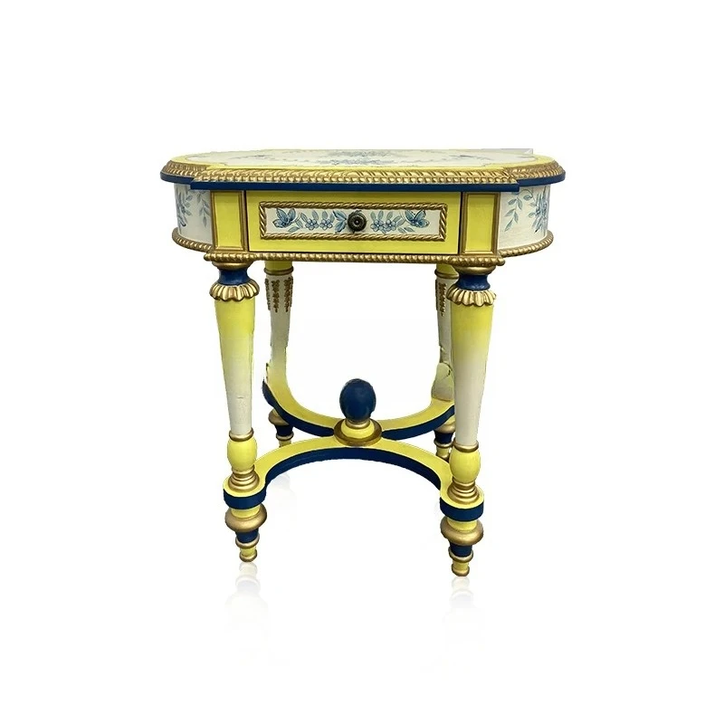 

Европейский окрашенный край из цельного дерева, несколько подставок для цветов, диван из французской березы, приставной столик, вилла, высококачественный уголок с ручной росписью, несколько