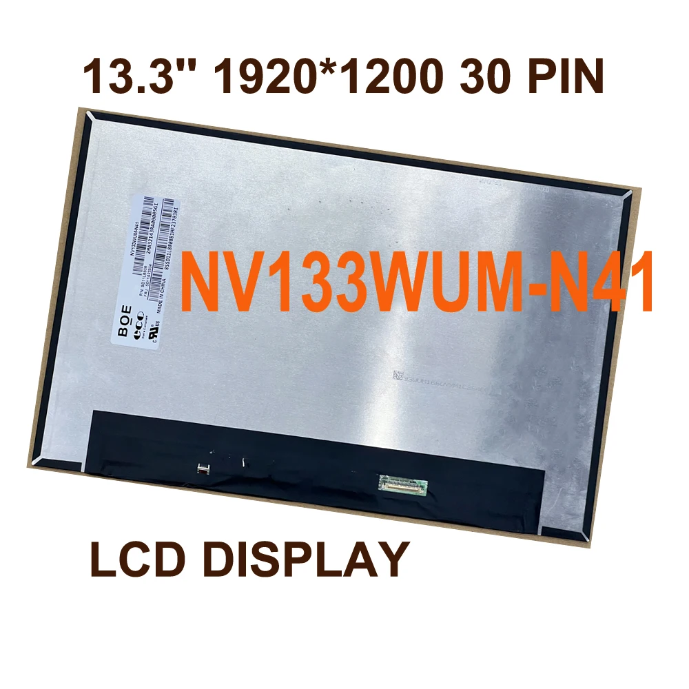 

13.3'' IPS Laptop LCD Screen NV133WUM-N41 Display Matrix Replacement FHD 1920x1200 30pins