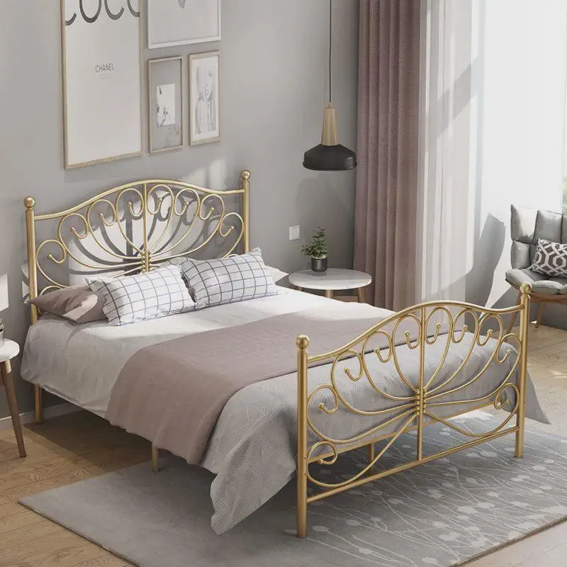 

Princess Metal Bed Modern High Quality Frame Sleeping Designer Bedroom Bed Aesthetics Unusual Letto Matrimoniale Furniture