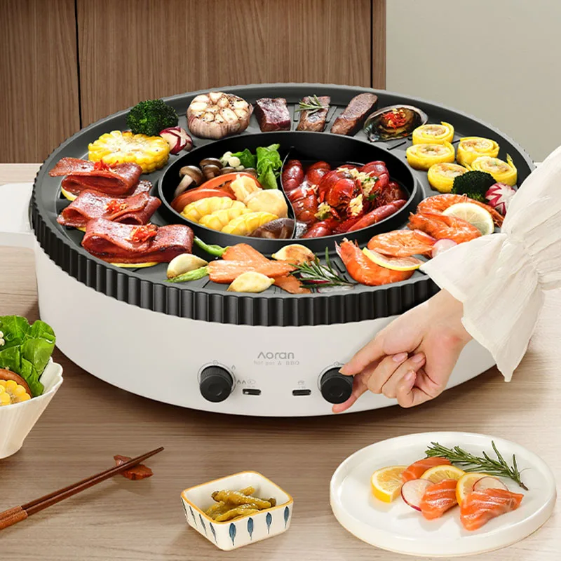 

Barbecue Hot Pot Assortment Bbq Electric Ramen Cooking Multifunction Chinese Hot Pot Kitchen Big Korean Fondue Chinoise Cookware