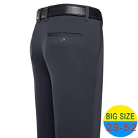 Pantalones informales de primavera y verano para hombre, pantalones de traje elásticos, pantalones formales de negocios de talla grande 46 48, pantalones clásicos azul marino