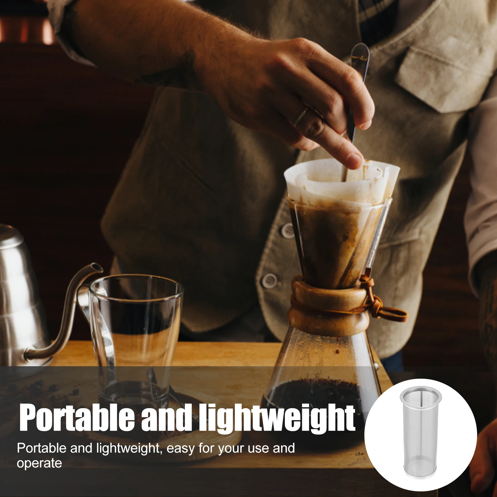 

Stainless Steel Wine Barrel Coffee Filter Cask Reusable Cold Brew Tea Beer Filter Multi-Function Portable Easy Use For