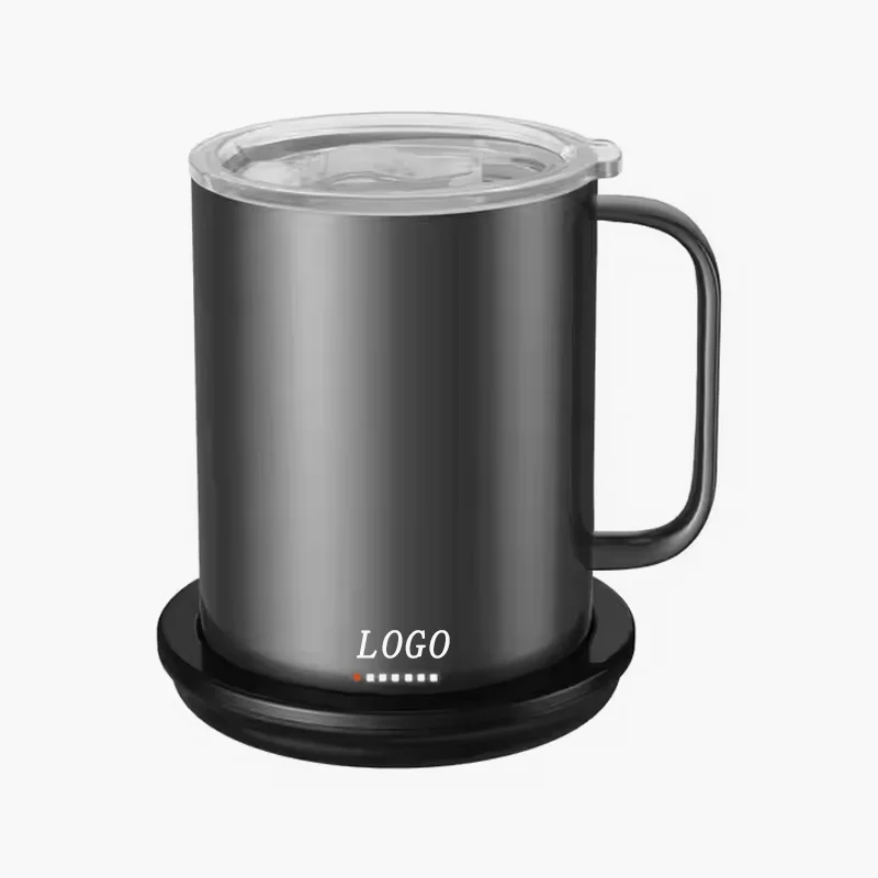 Black - New and Improved Design Temperature Control Smart Mug with Charging Coaster 14oz