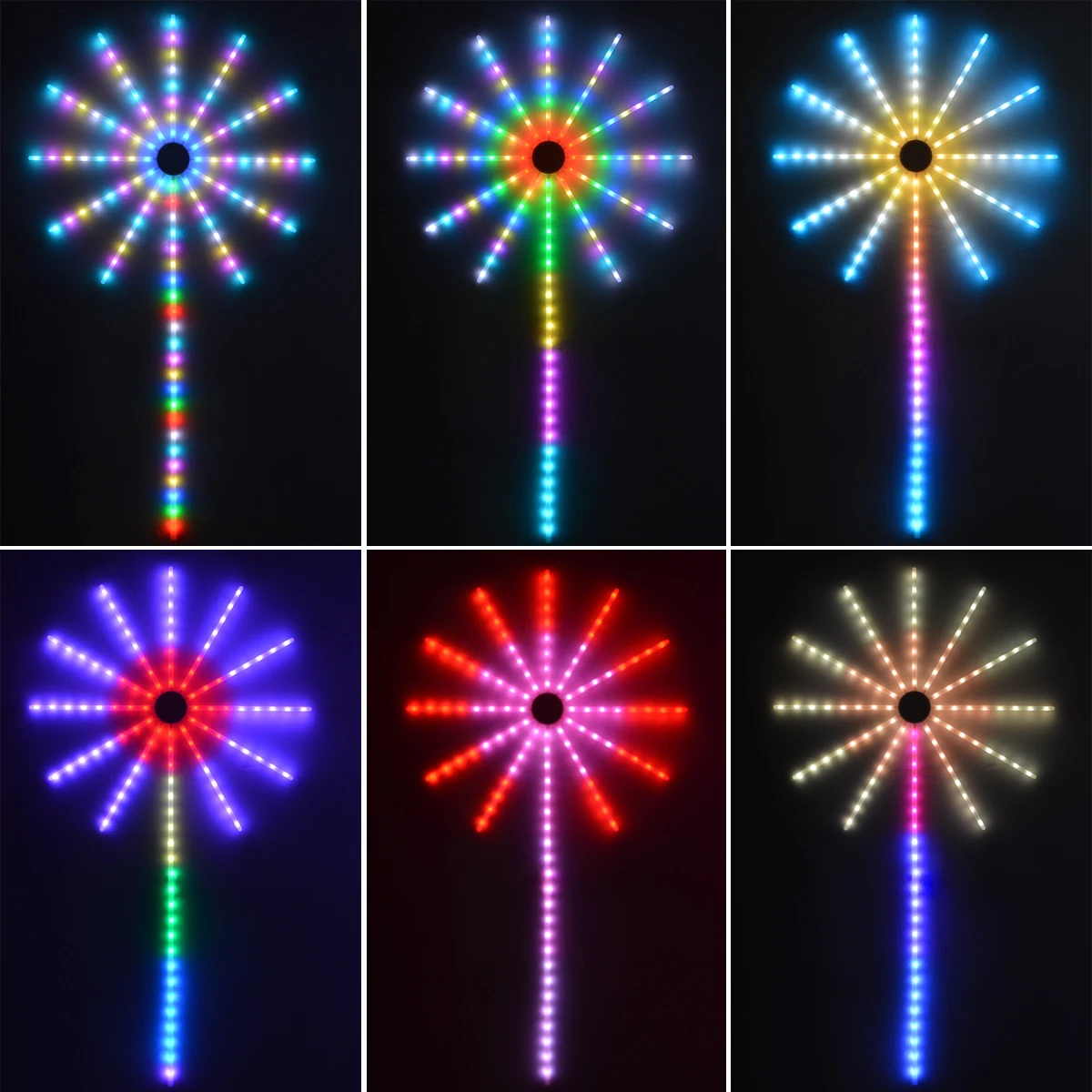 USB 5V Bluetooth Full Color Night Light Fireworks Lamp Waterproof  Neon LED String Light Wall Lamp Outdoor Garden Bedroom Decor