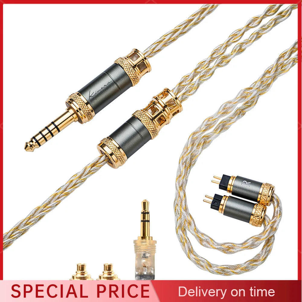 Kabel do słuchawek Kinera MIA z wymiennymi wtyczkami 3,5 mm 4,4 mm 0,78 2pin/MMCX IEMs 6N pojedyncza kryształowa miedź posrebrzana