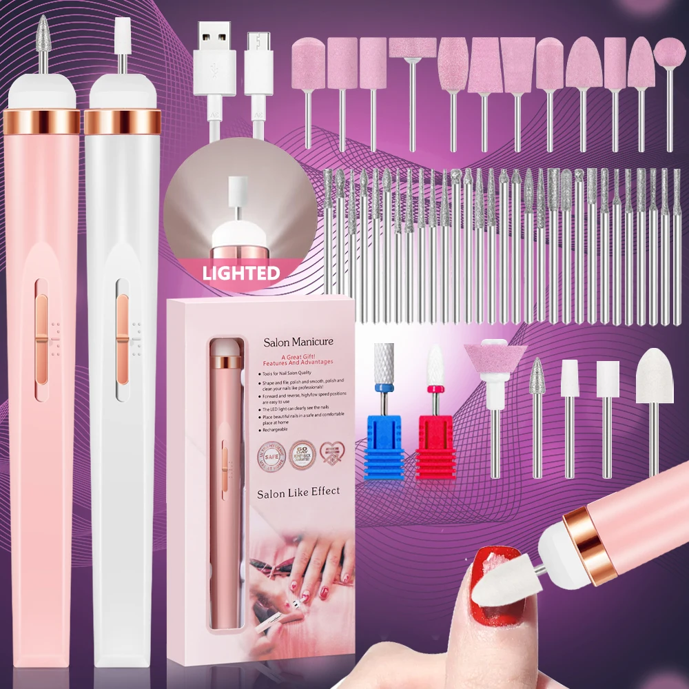 

Portable 5 in 1 Electric Nail Polish Drill Machine USB Charge Portable Manicure Set Exfoliation and Polishing for Nail Salon