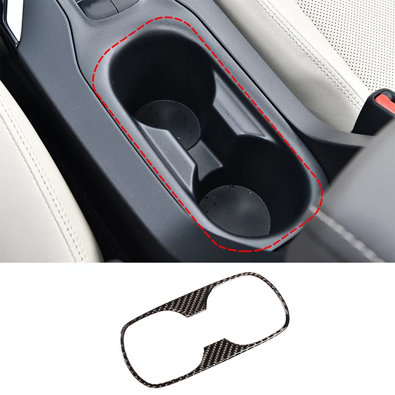 

For Toyota Corolla 2019-2020 Soft Carbon Fiber Rear Seat Cup Holder Panel Decorative Sticker Car Interior Accessories