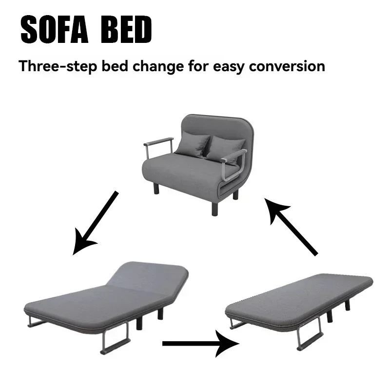 Exquisite Minimalist Modern Folding Sofa Bed Apartment Small Apartment Simple Single And Double Folding Sofa With Armrest