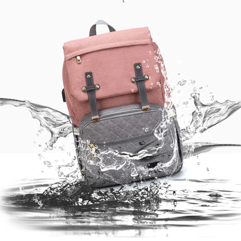 

Baby Nappy Bag with 2pcs Stroller Hooks Changing Pad Mummy Bag Backpack Waterproof Outdoor Travel Mommy Maternity Bag for Baby