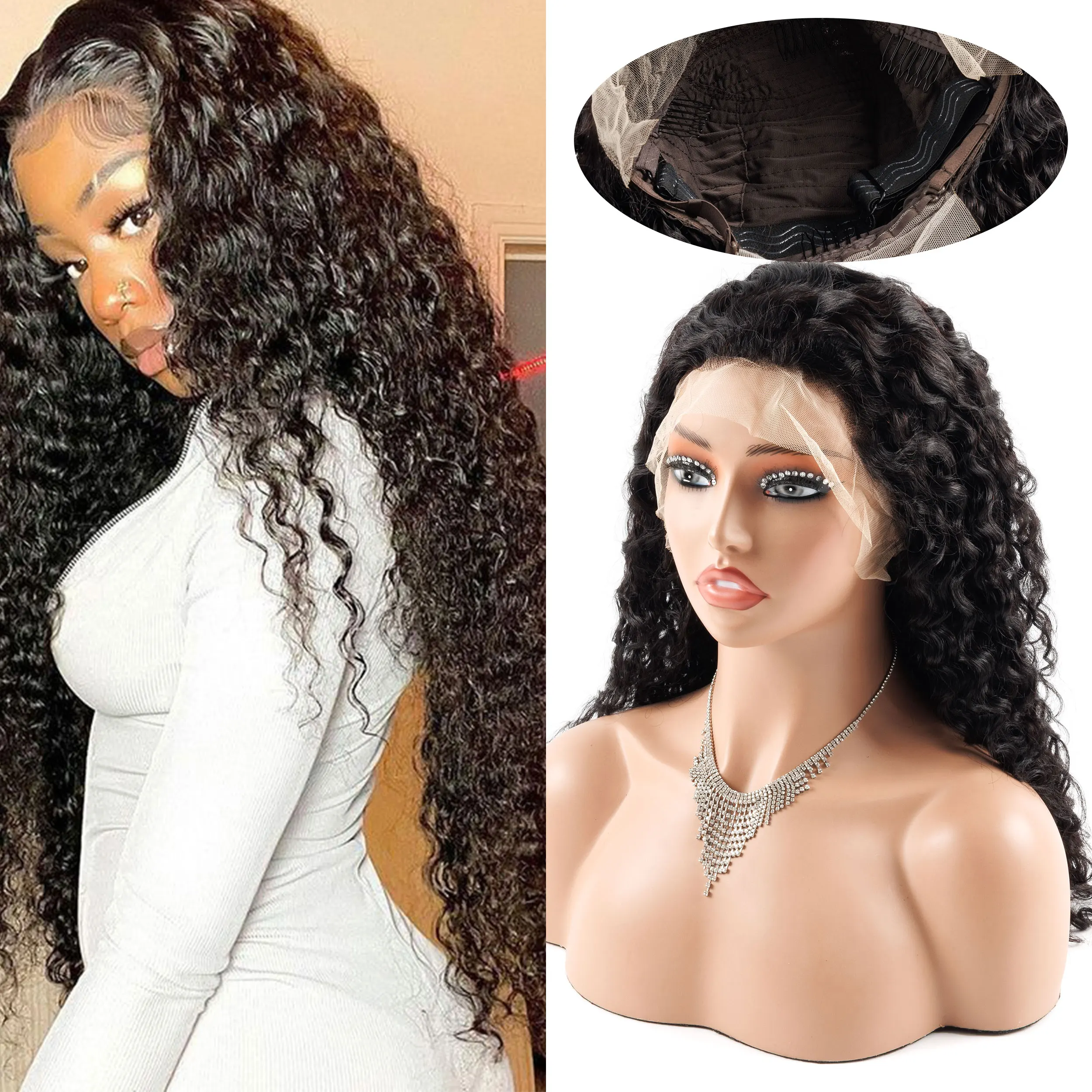

Factory Direct Sale Cuticle Aligned Water Wave Super Double Drawn Hair for Black Women Vietnamese Raw Hair Wigs
