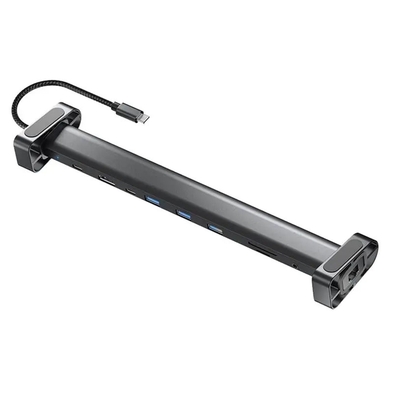

Многофункциональный USB-C хаб 10-в-1, портативный адаптер, 4K, PD 100W, USB 3.0, Gigabit Ethernet RJ45, док-станция, подставка для ноутбука - AEF7