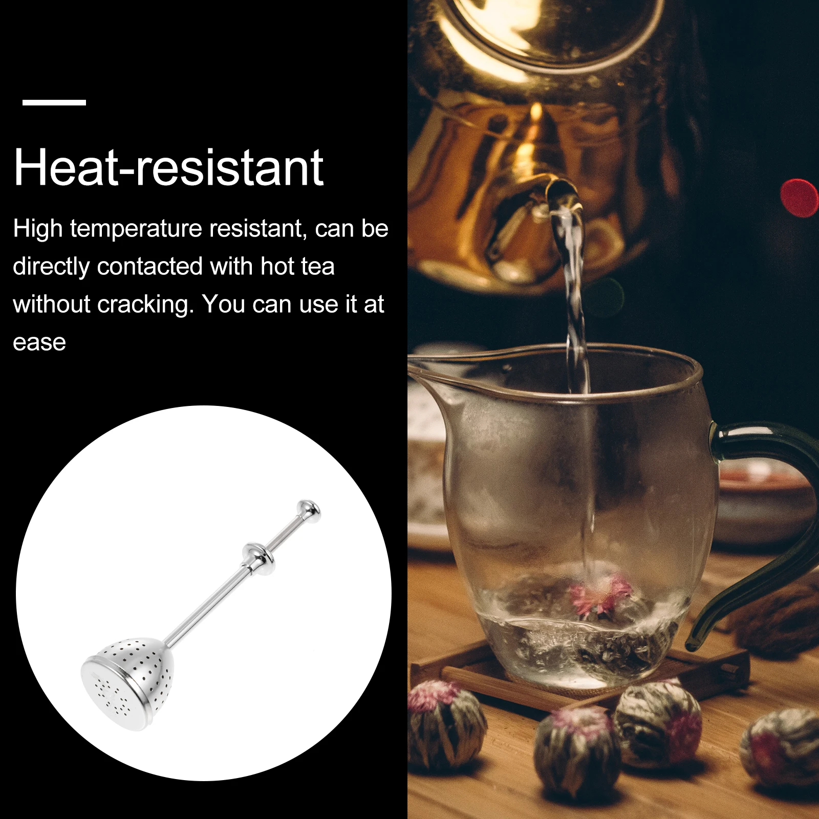 

High-Class Stainless Steel Tea Filter Effective Dregs Removal Portable Infuser for Tea Lovers Home Office Tea-Leaf Filter